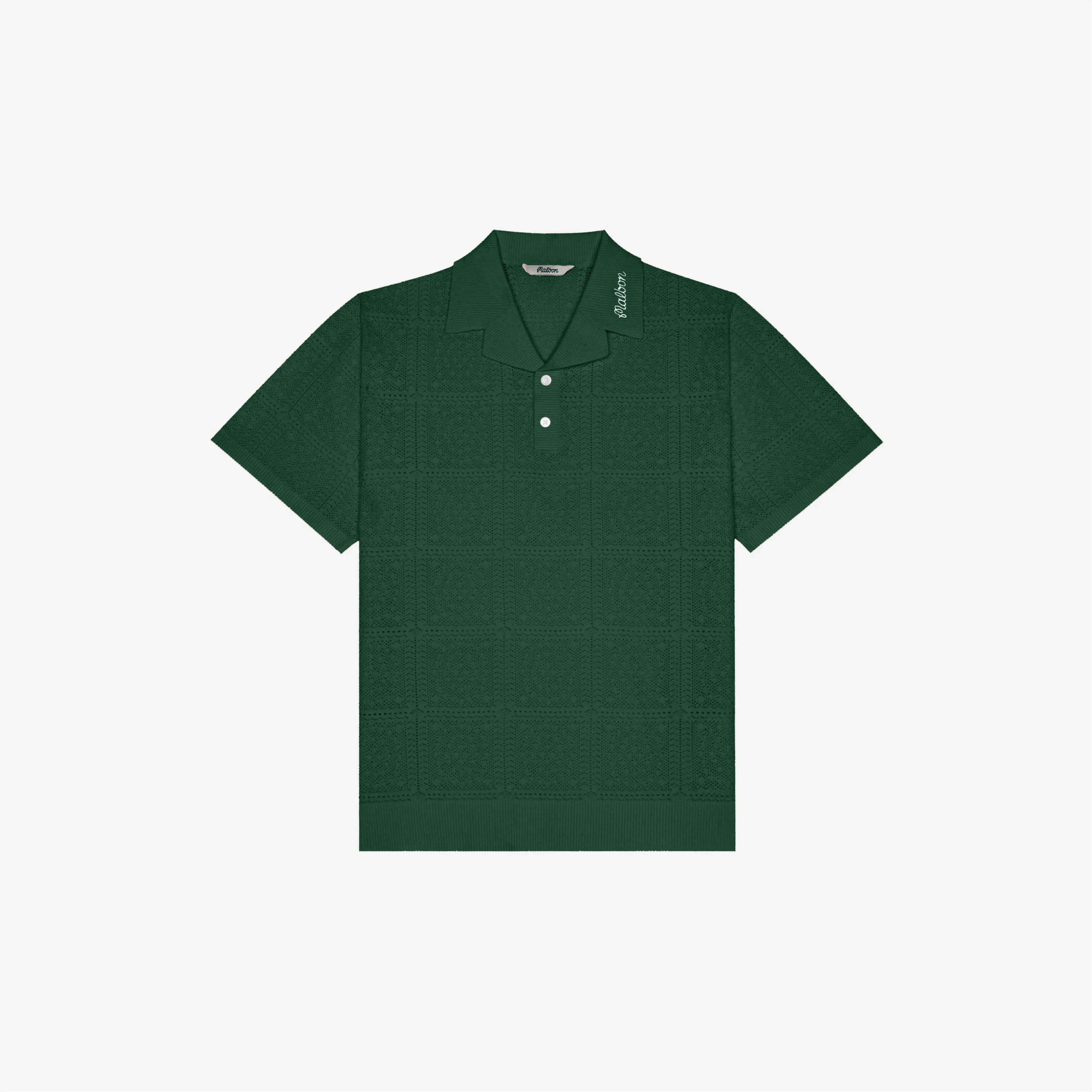 Malbon Resort Crochet Polo Green