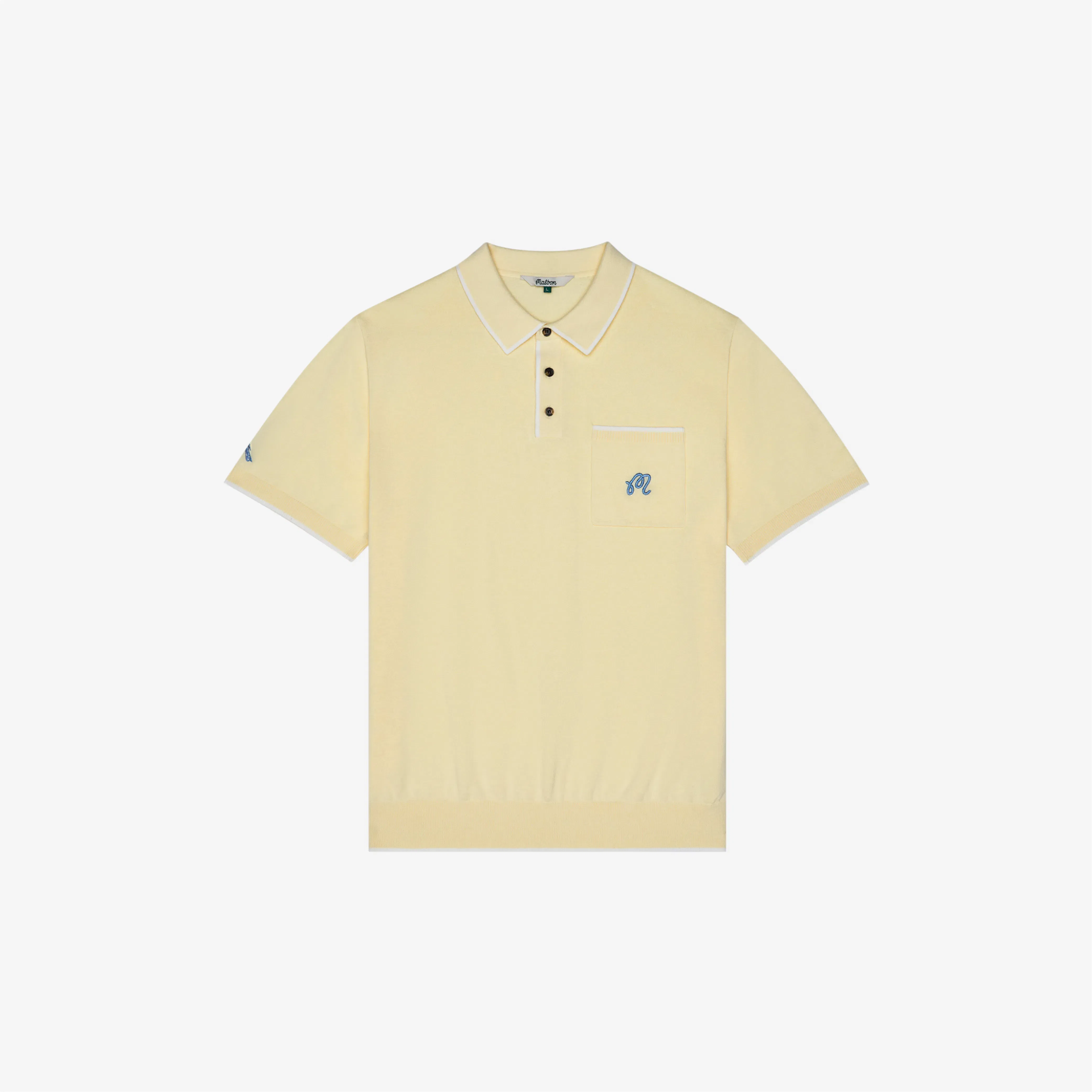 Malbon Blue Jay Knit Polo Soft Yellow