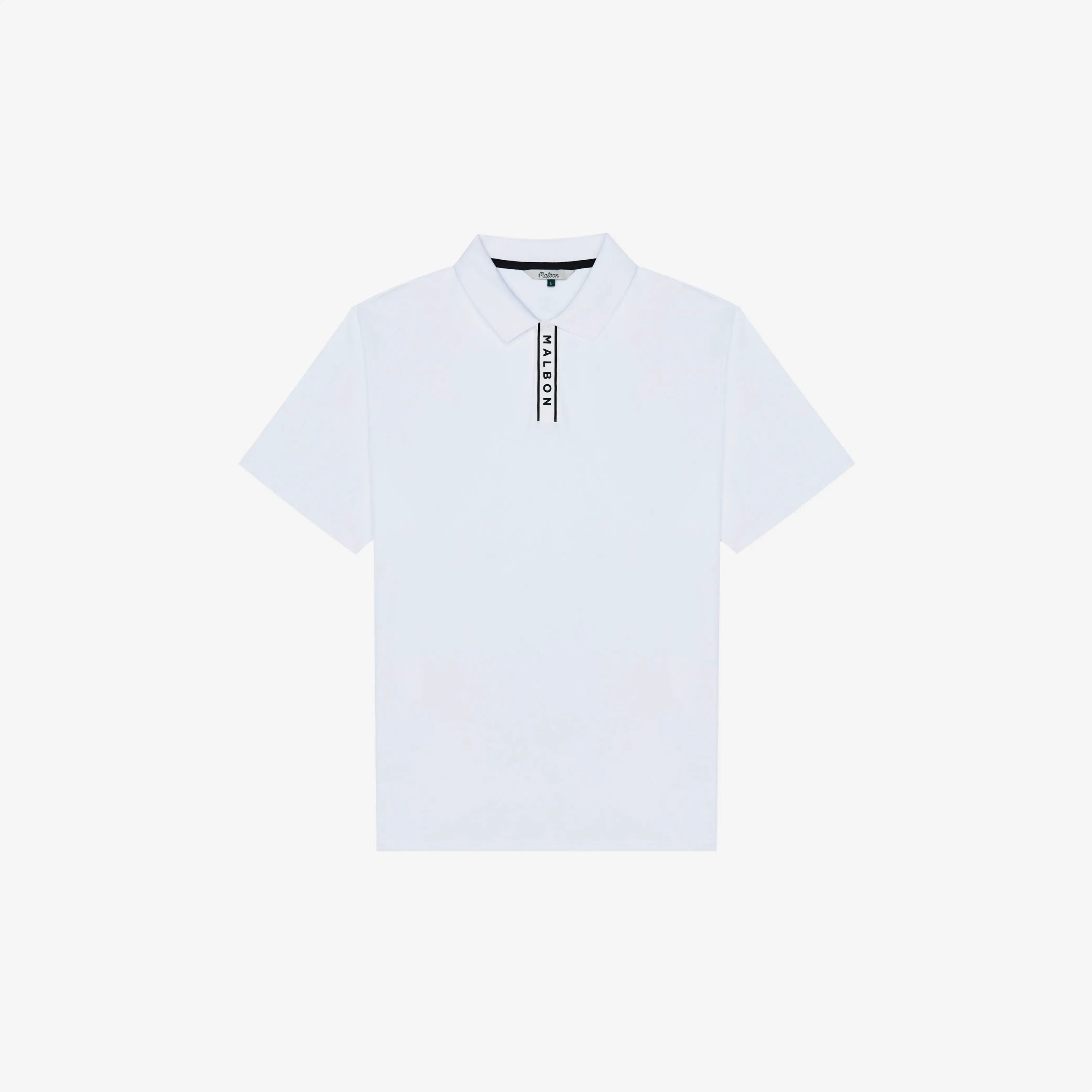 Malbon Block Placket Polo White