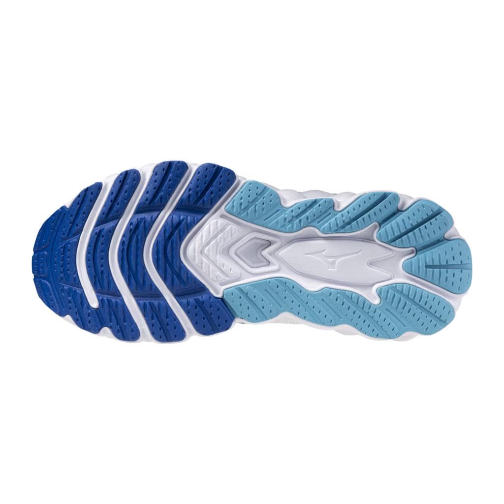 Mizuno Women's Wave Sky 8 Running Shoe White Moroccan Blue