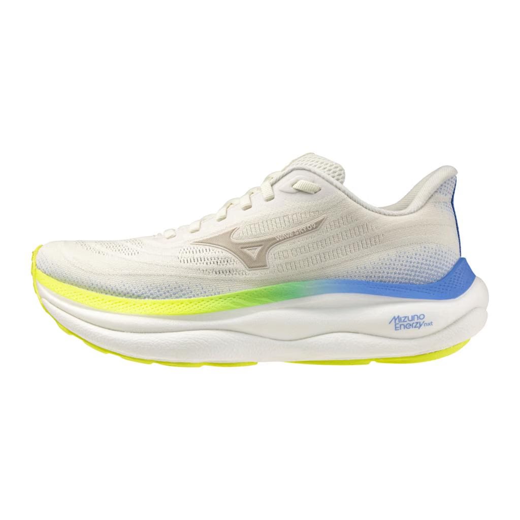 Mizuno Women's Wave Sky 9 Wide D Running Shoe Snow White Silver Birch