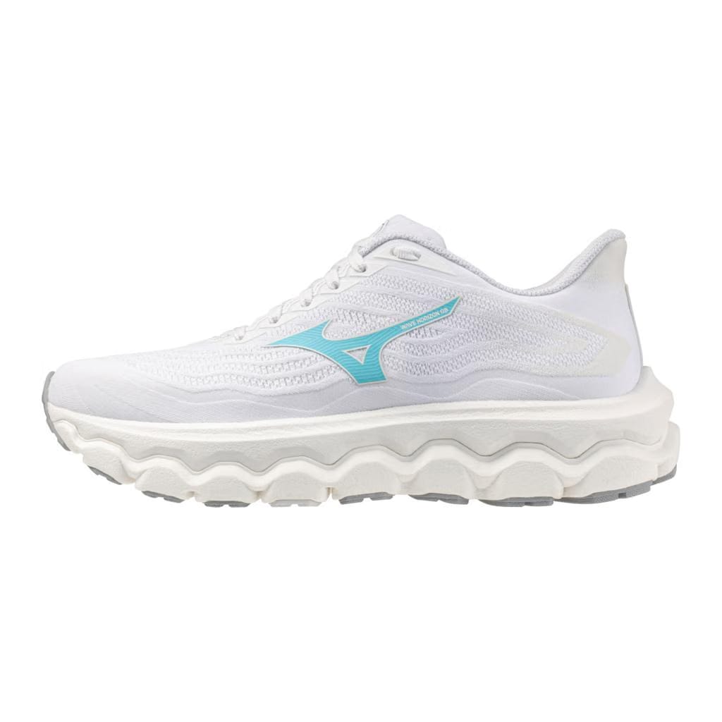 Mizuno Women's Wave Horizon 8 Running Shoe White Tanager Turquoise