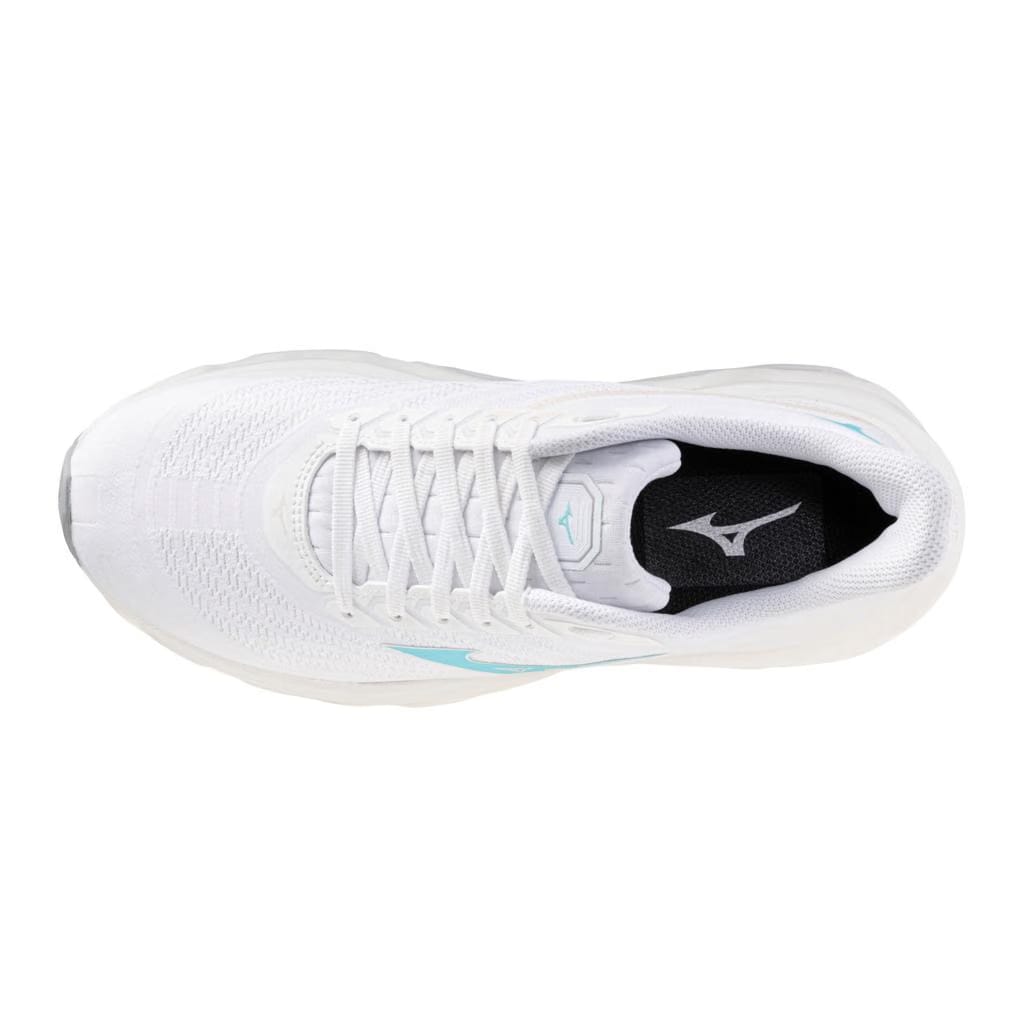 Mizuno Women's Wave Horizon 8 Running Shoe White Tanager Turquoise