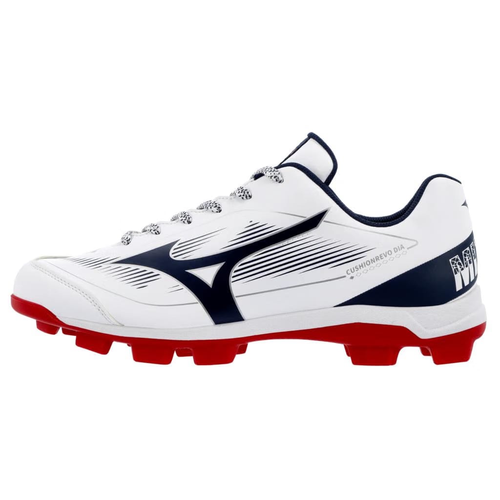 Mizuno Men's Cushionrevo Diamond Tpu Baseball Cleat White Navy