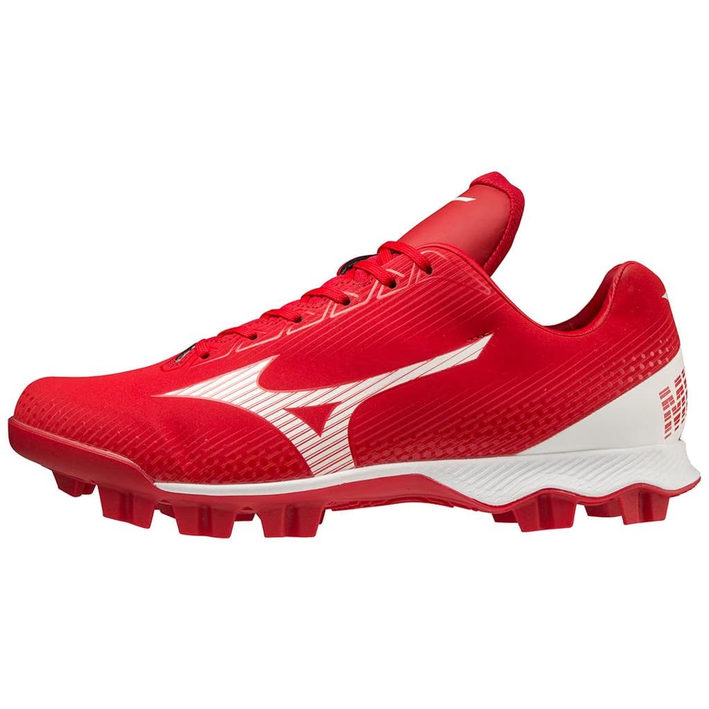 Mizuno Wave Lightrevo Tpu Men's Molded Low Baseball Cleat Red White