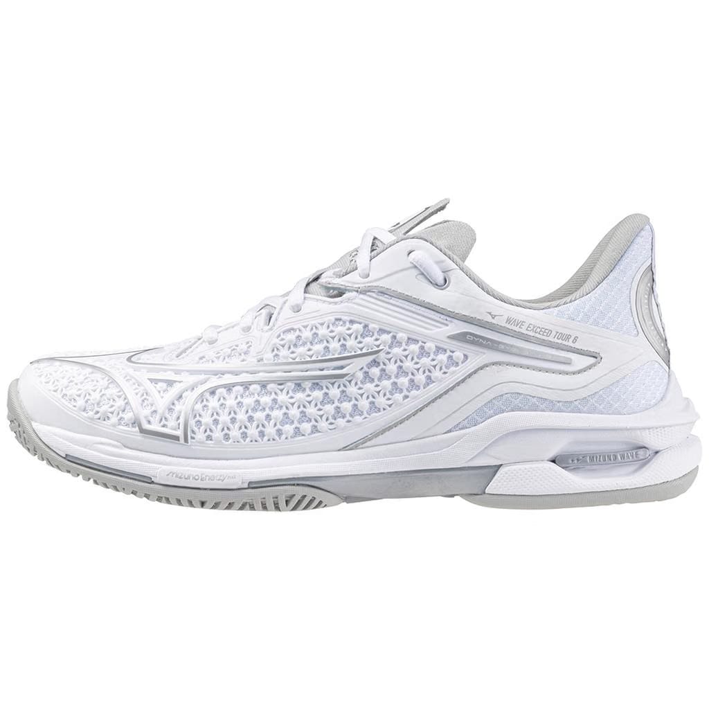Mizuno Wave Exceed Tour 6 Ac Women's Tennis Shoe White Silver