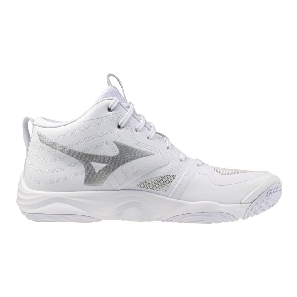 Mizuno Wave Momentum Elite Mid Volleyball Shoe White Metallic Grey
