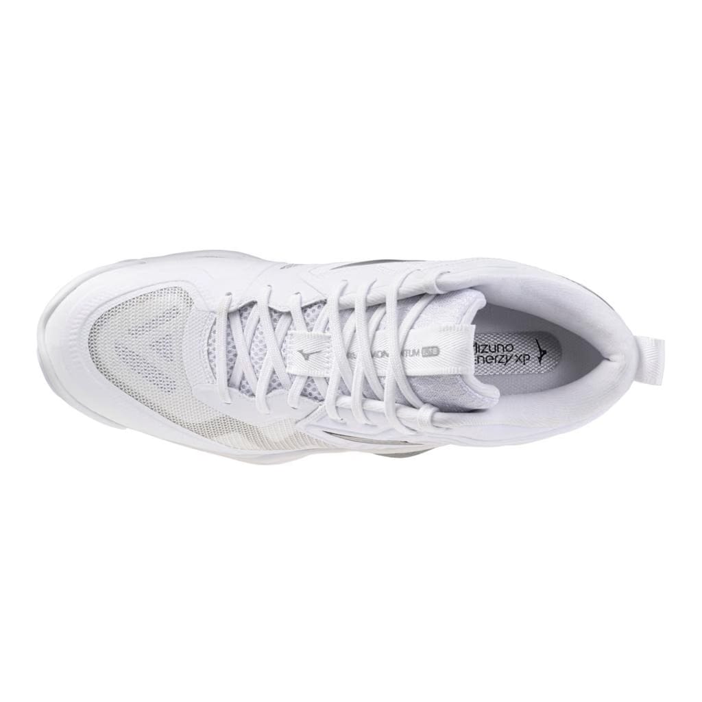 Mizuno Wave Momentum Elite Mid Volleyball Shoe White Metallic Grey