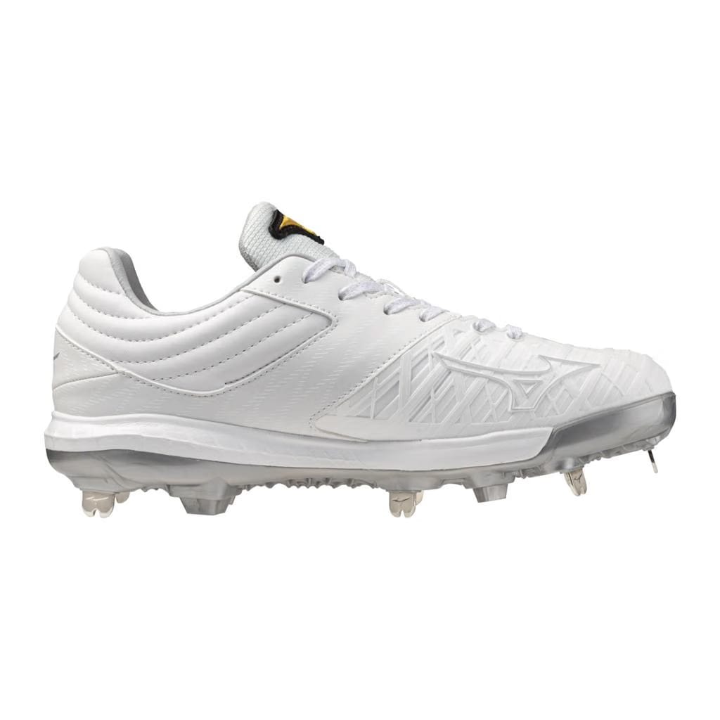 Mizuno Women's Pro Fp Low Metal Fastpitch Softball Cleat White Silver