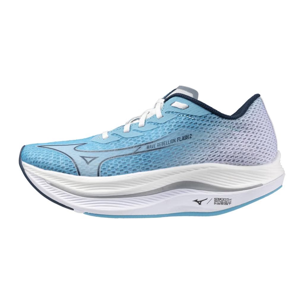 Mizuno Women's Wave Rebellion Flash 2 Running Shoe River Blue Wing Teal
