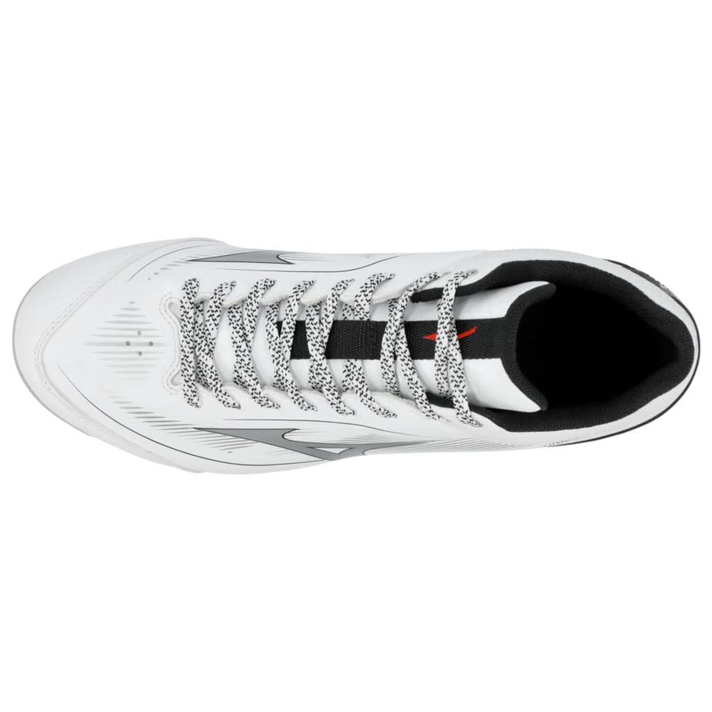 Mizuno Men's Cushionrevo Diamond Mid Tpu Baseball Cleat White Black