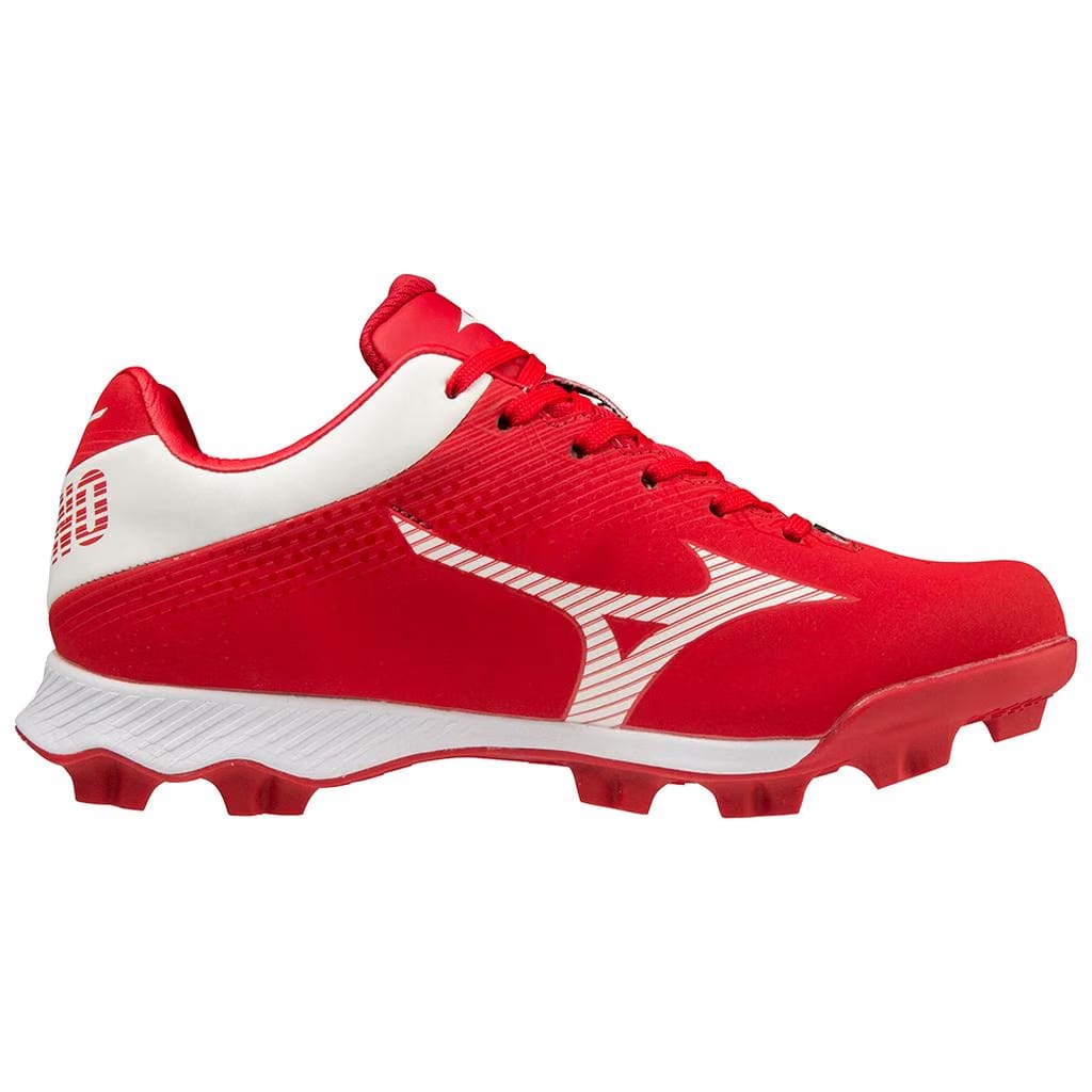 Mizuno Wave Lightrevo Tpu Junior Molded Low Baseball Cleat Red White