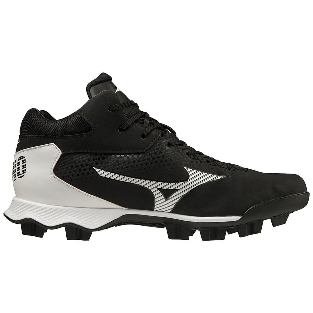 Mizuno Wave Lightrevo Tpu Men's Molded Mid Baseball Cleat Black White