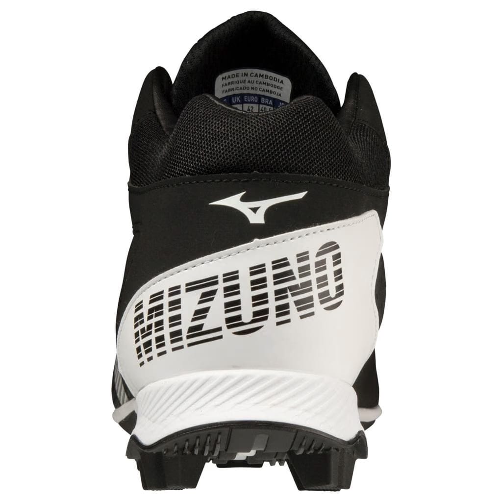 Mizuno Wave Lightrevo Tpu Men's Molded Mid Baseball Cleat Black White