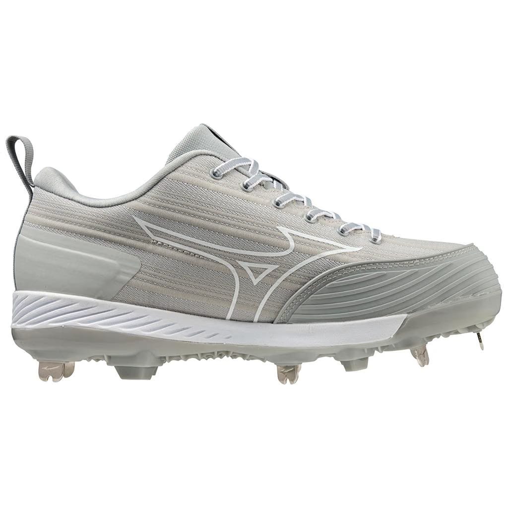 Mizuno Sweep 6 Low Women's Metal Fastpitch Softball Cleat Grey White