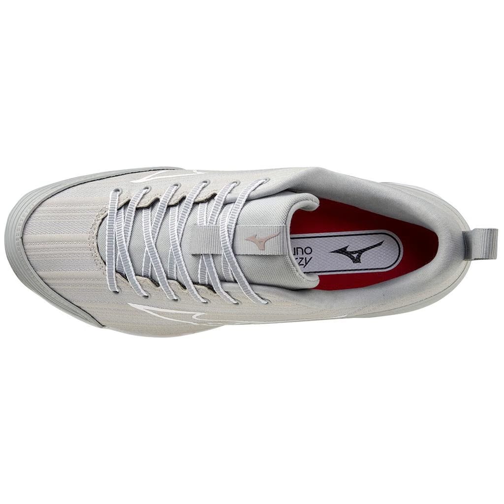 Mizuno Sweep 6 Low Women's Metal Fastpitch Softball Cleat Grey White