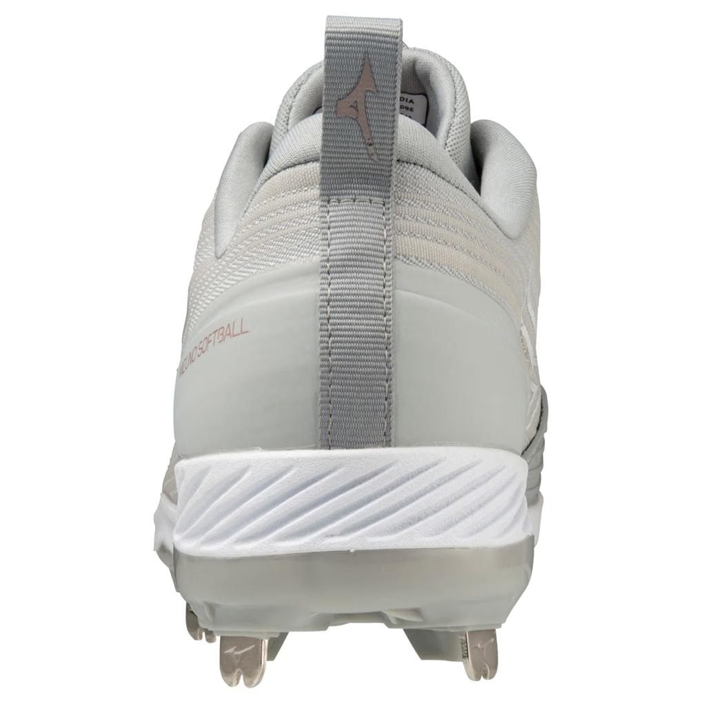 Mizuno Sweep 6 Low Women's Metal Fastpitch Softball Cleat Grey White