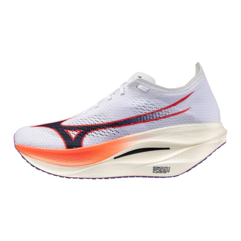 Mizuno Unisex Wave Rebellion Pro 3 Running Shoe White Baritone Blue
