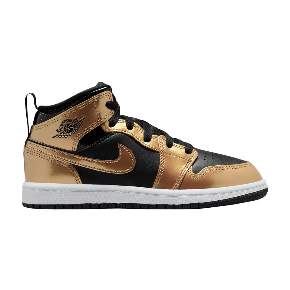 Air Jordan 1 Mid SE PS Metallic Gold Black