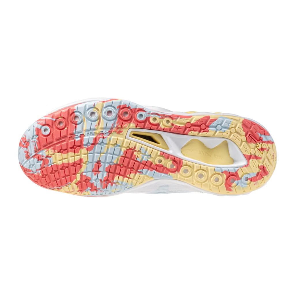 Mizuno Women's Wave Luminous 3 Volleyball Shoe White Calypso Coral