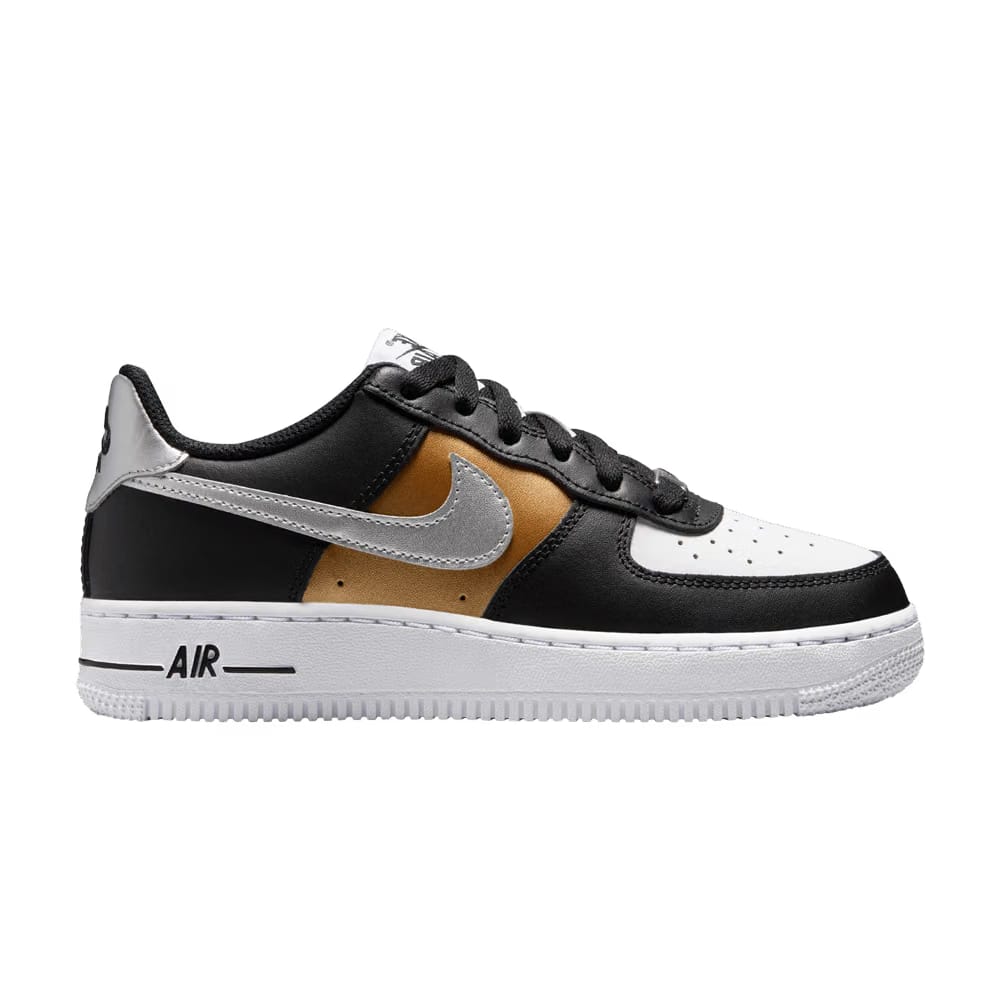 Air Force 1 Low GS Black Gold Metallic Silver