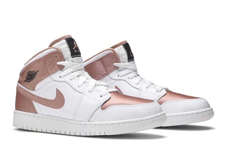 Air Jordan 1 Mid GS White Rose Gold