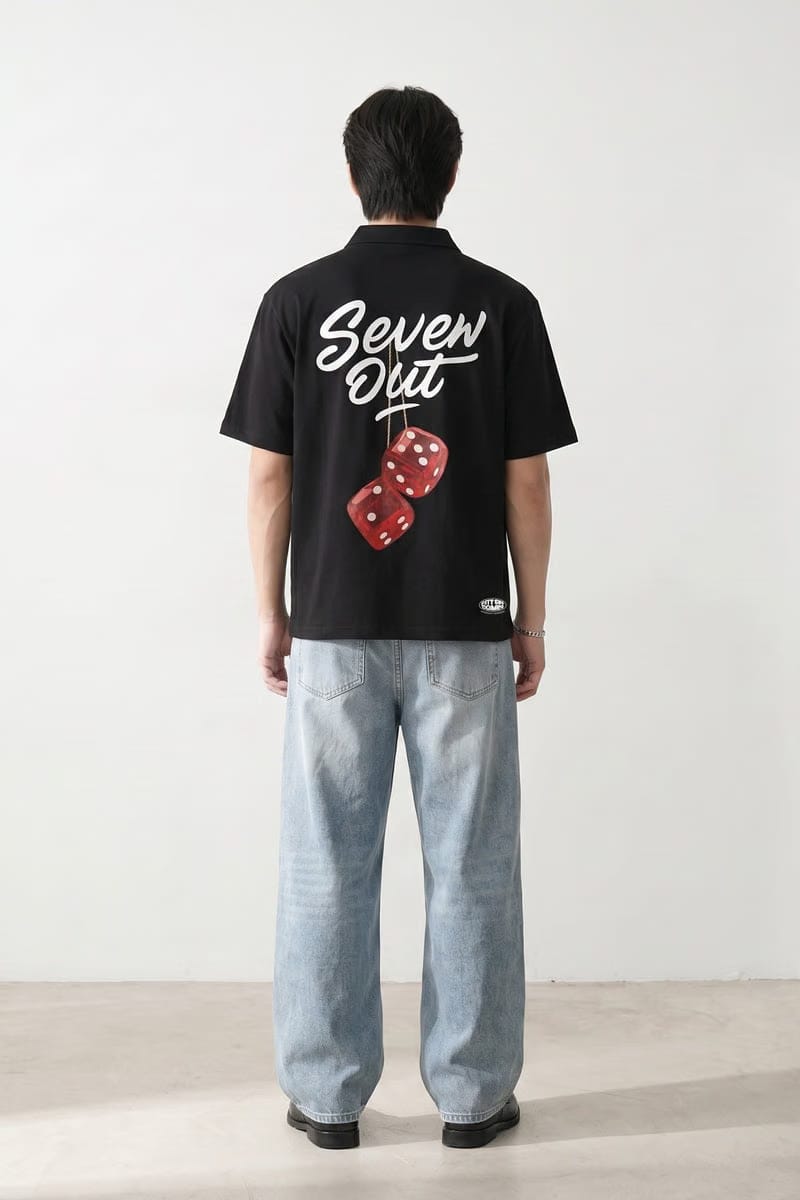 City Off Domes Dice & Drama Polo Black Quarter Zip T-Shirt