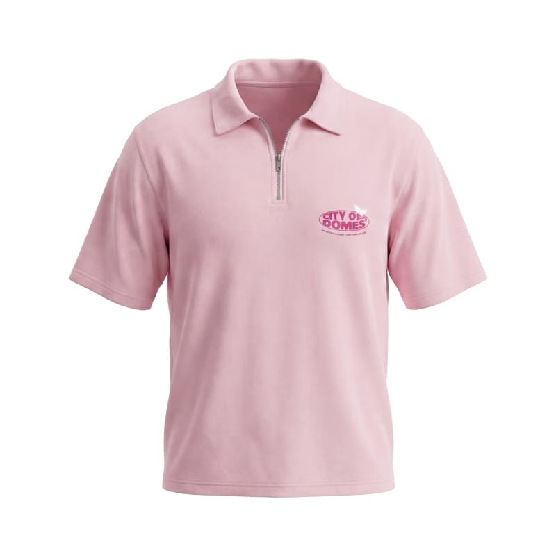 City Off Domes Dream in Ink Pink Polo Quarter Zip T-Shirt