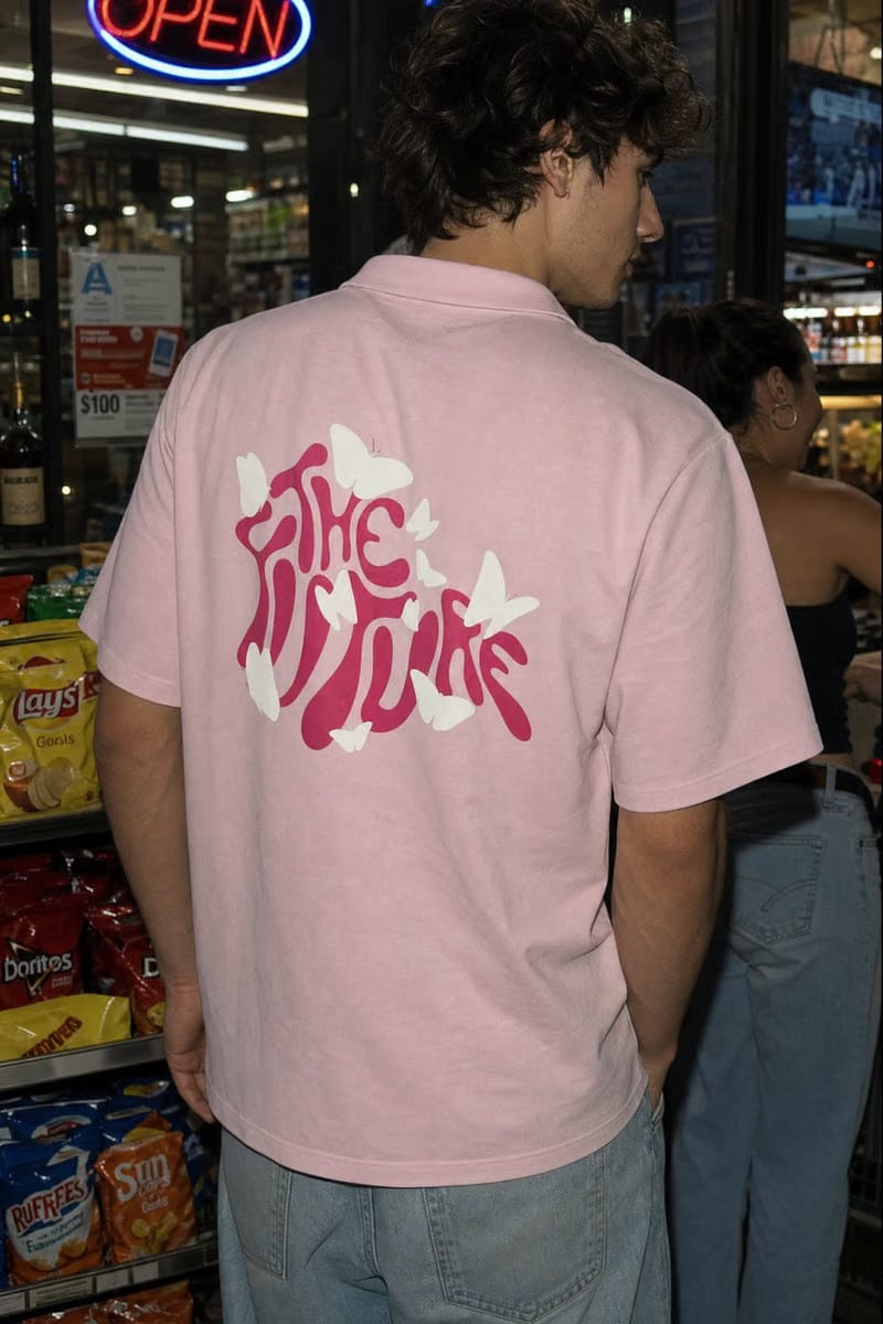 City Off Domes Dream in Ink Pink Polo Quarter Zip T-Shirt
