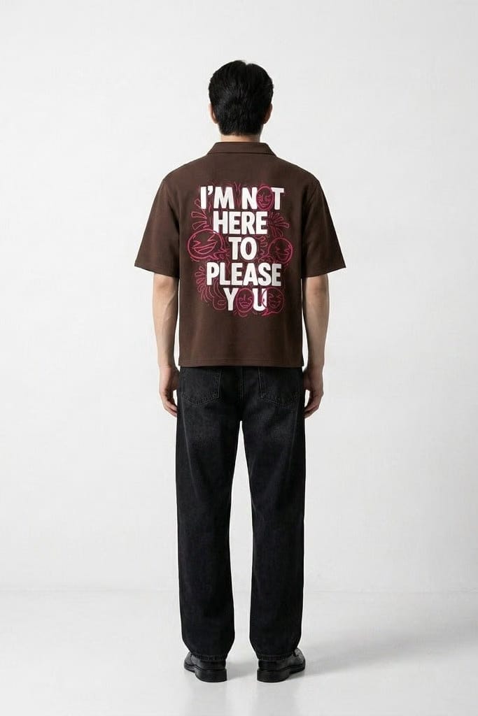 City Off Domes Dream in Ink Brown Polo Quarter Zip T-Shirt