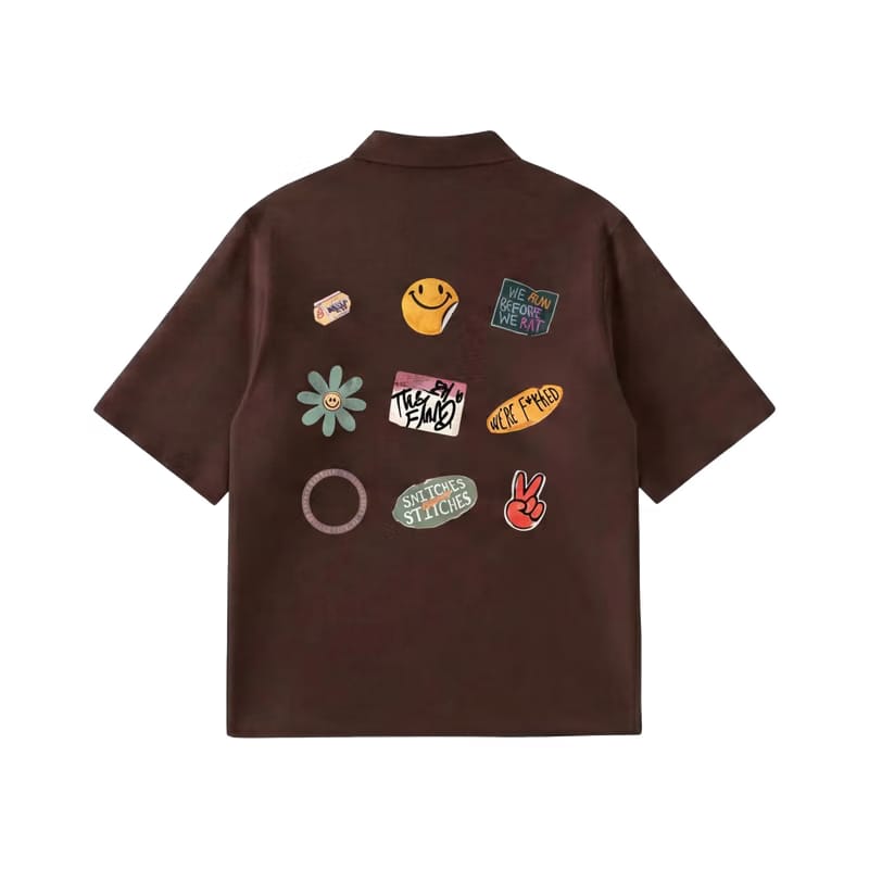 City Off Domes Sweet Chaos Graphics Brown Quarter Zip T-Shirt