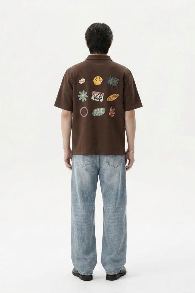 City Off Domes Sweet Chaos Graphics Brown Quarter Zip T-Shirt