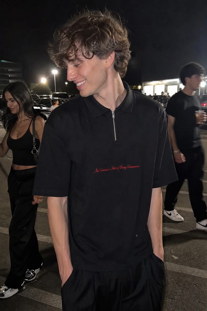 City Off Domes Zero Apologies Black Polo Quarter Zip T-Shirt