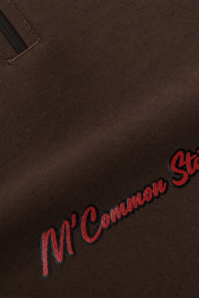 City Off Domes Zero Apologies Brown Polo Quarter Zip T-Shirt