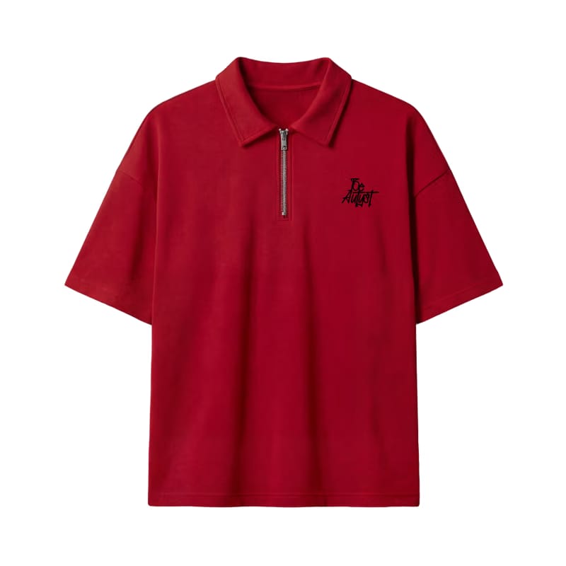 23 Be Autyst Quarter Zip Red T-Shirt