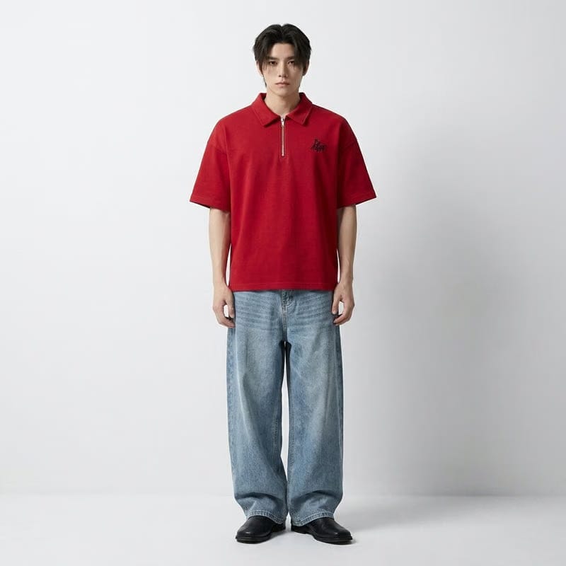 23 Be Autyst Quarter Zip Red T-Shirt