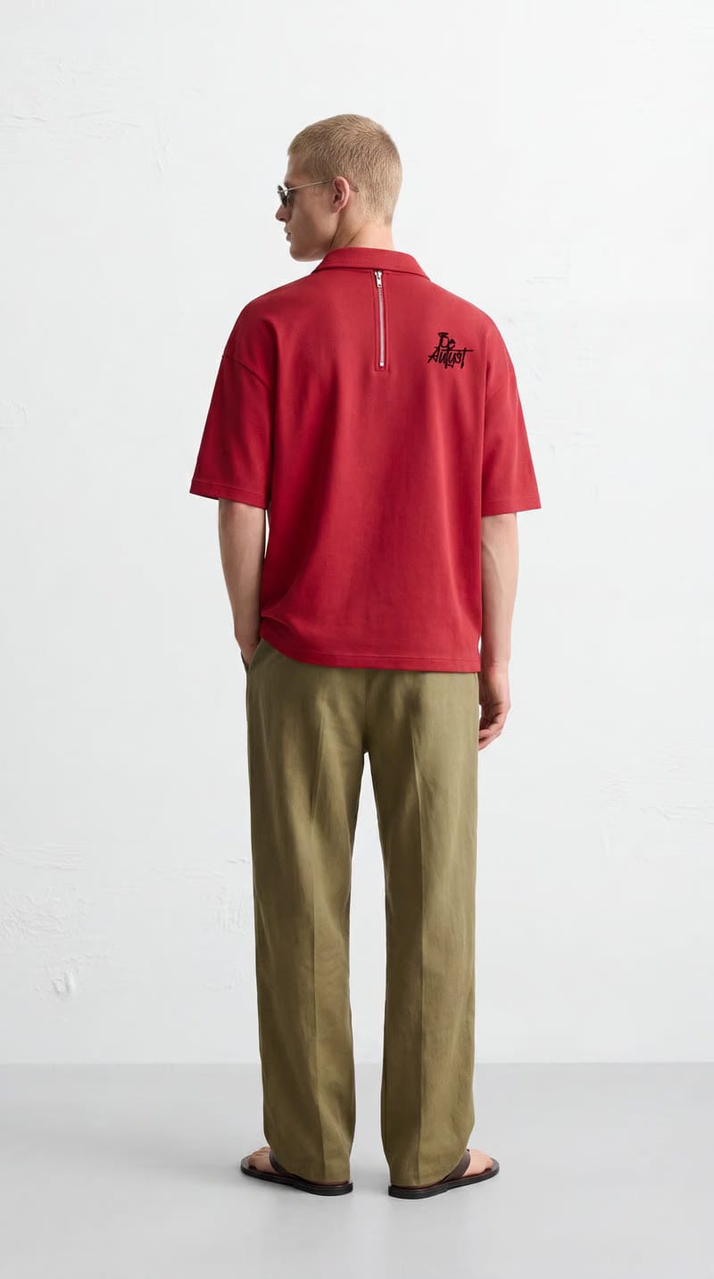 23 Be Autyst Quarter Zip Red T-Shirt