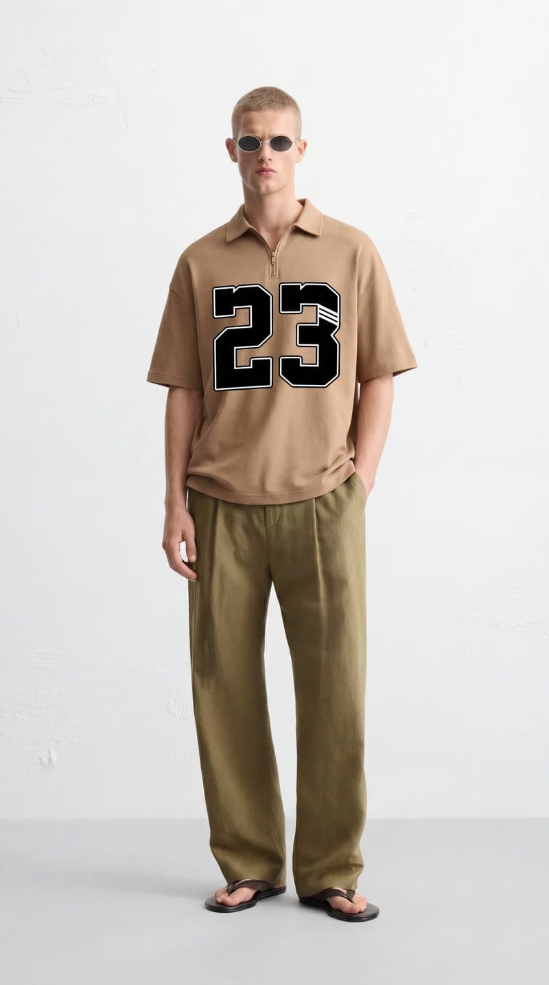 23 Be Autyst Quarter Zip Sand T-Shirt