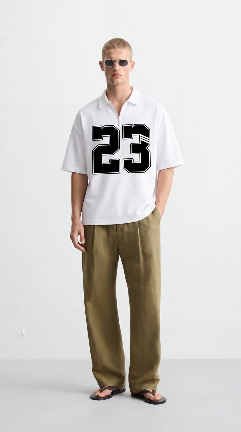 23 Be Autyst Quarter Zip White T-Shirt