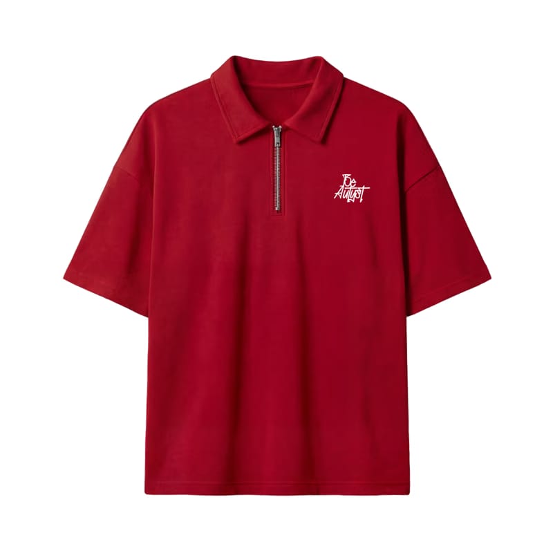 Destiny Be Autyst Quarter Zip Red T-Shirt