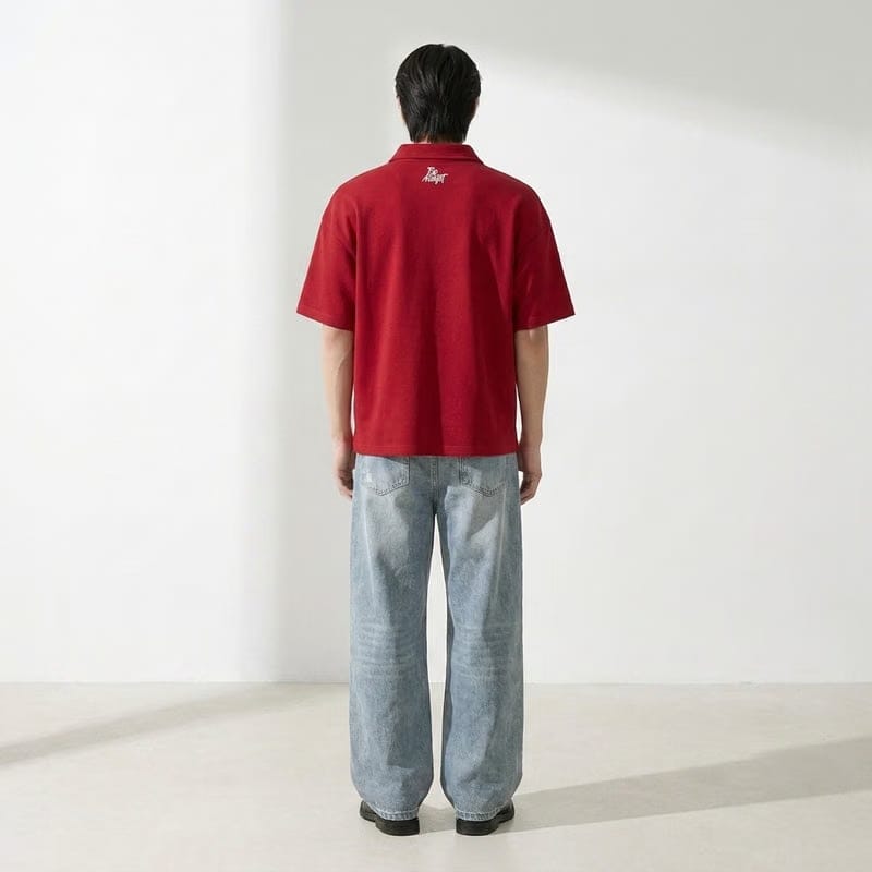 Hustle Team Be Autyst Quarter Zip Red T-Shirt