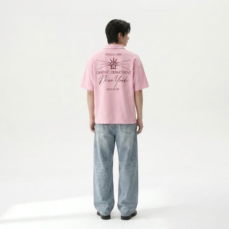 New York Be Autyst Quarter Zip Ice Blue T-Shirt
