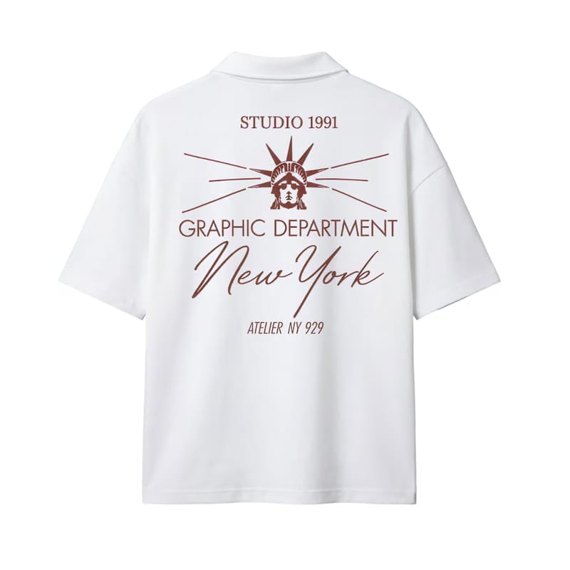 New York Be Autyst Quarter Zip White T-Shirt