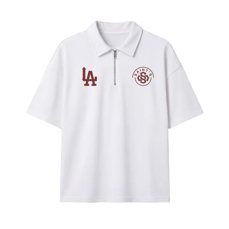 New York Be Autyst Quarter Zip White T-Shirt