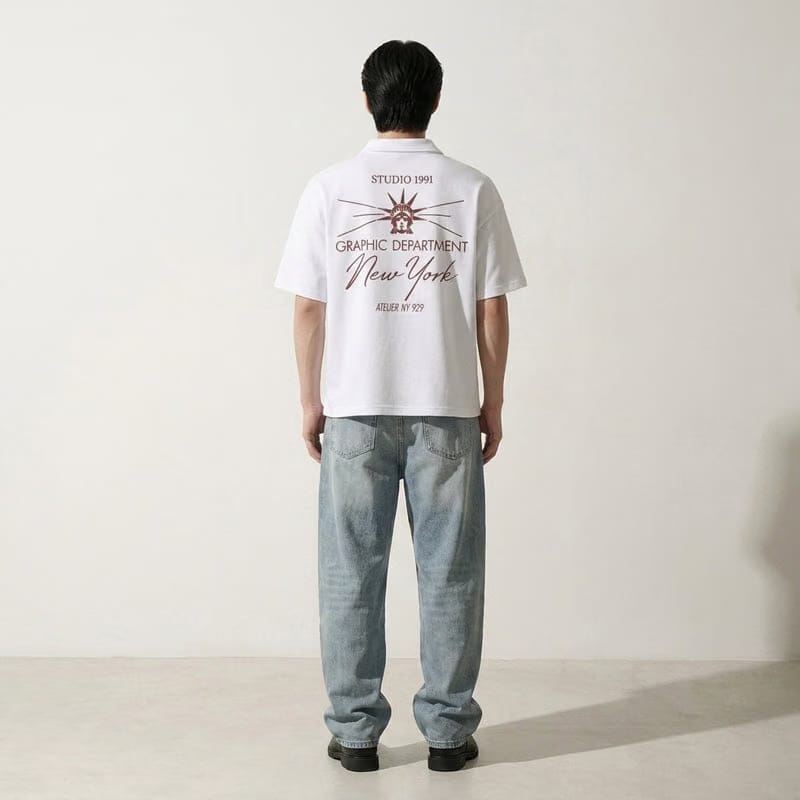 New York Be Autyst Quarter Zip White T-Shirt