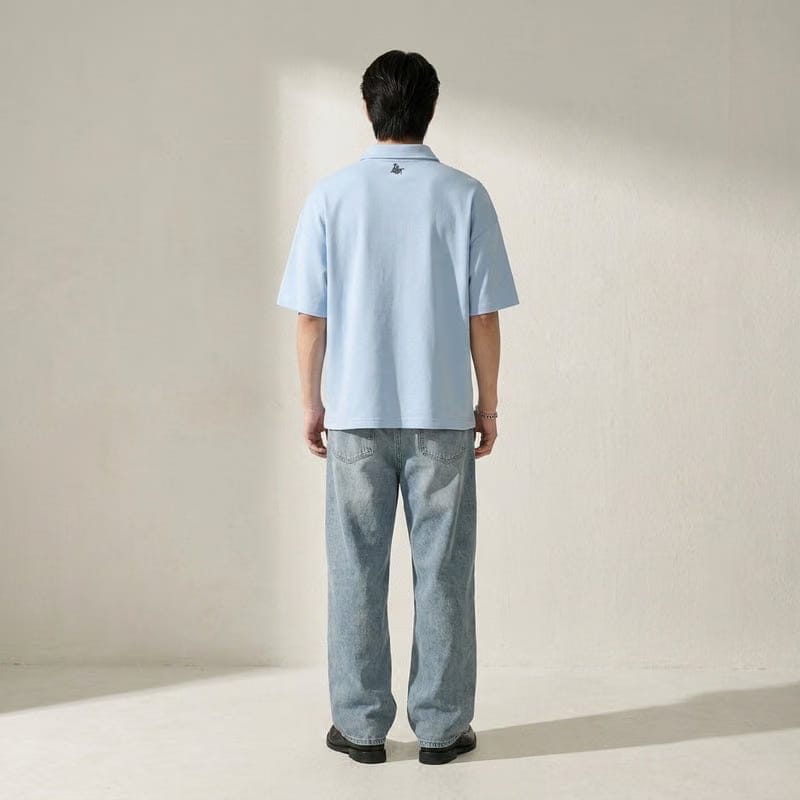 Racing Be Autyst Quarter Zip Ice Blue T-Shirt