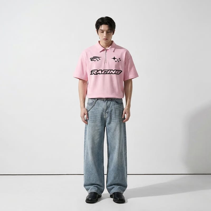 Racing Be Autyst Quarter Zip Pink T-Shirt