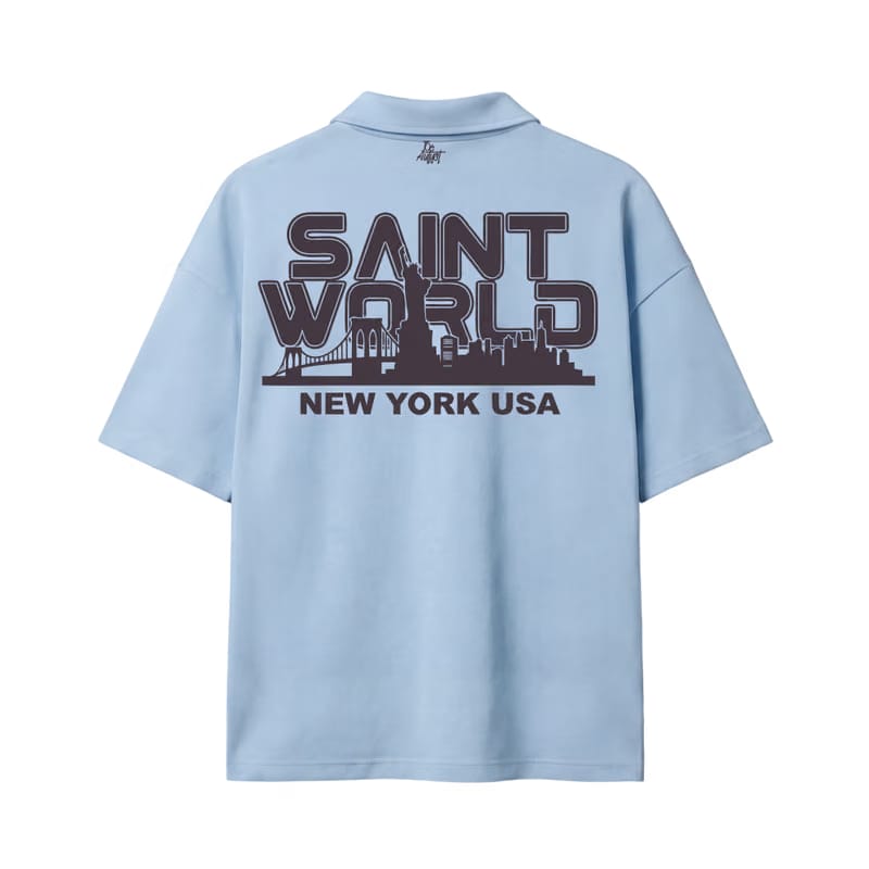 Saints 2.0 Be Autyst Quarter Zip Ice Blue T-Shirt
