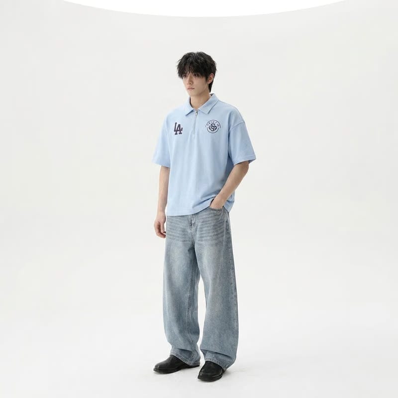 Saints 2.0 Be Autyst Quarter Zip Ice Blue T-Shirt