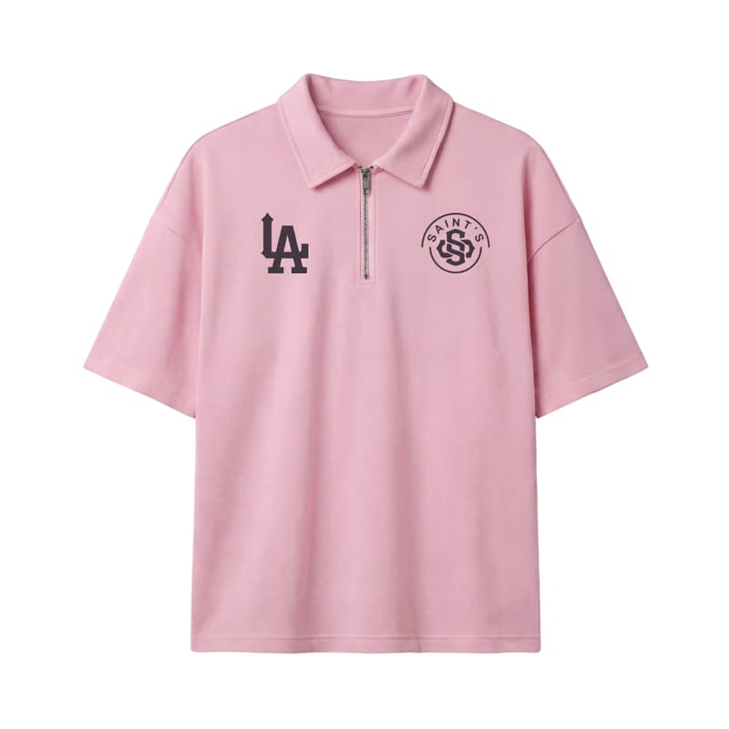 Saints 2.0 Be Autyst Quarter Zip Pink T-Shirt